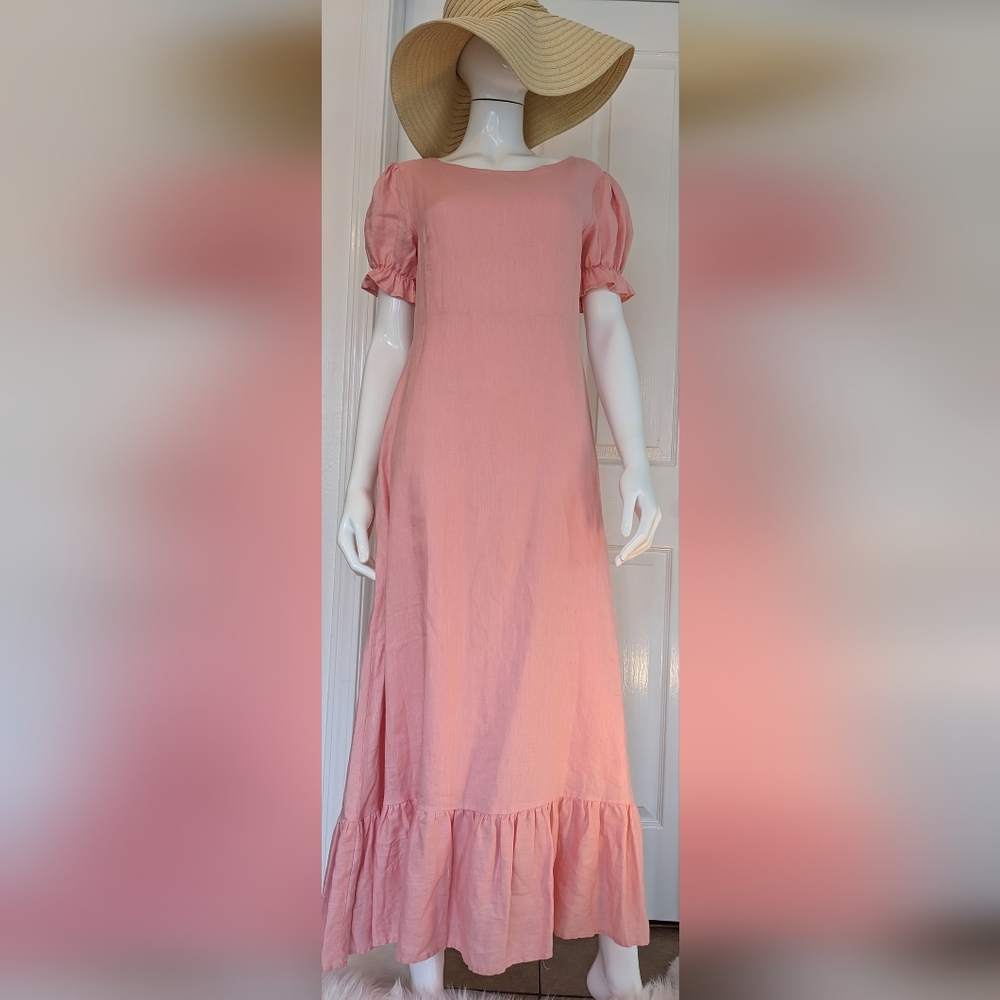 Vintage Linen  Peachy Coral color, size small